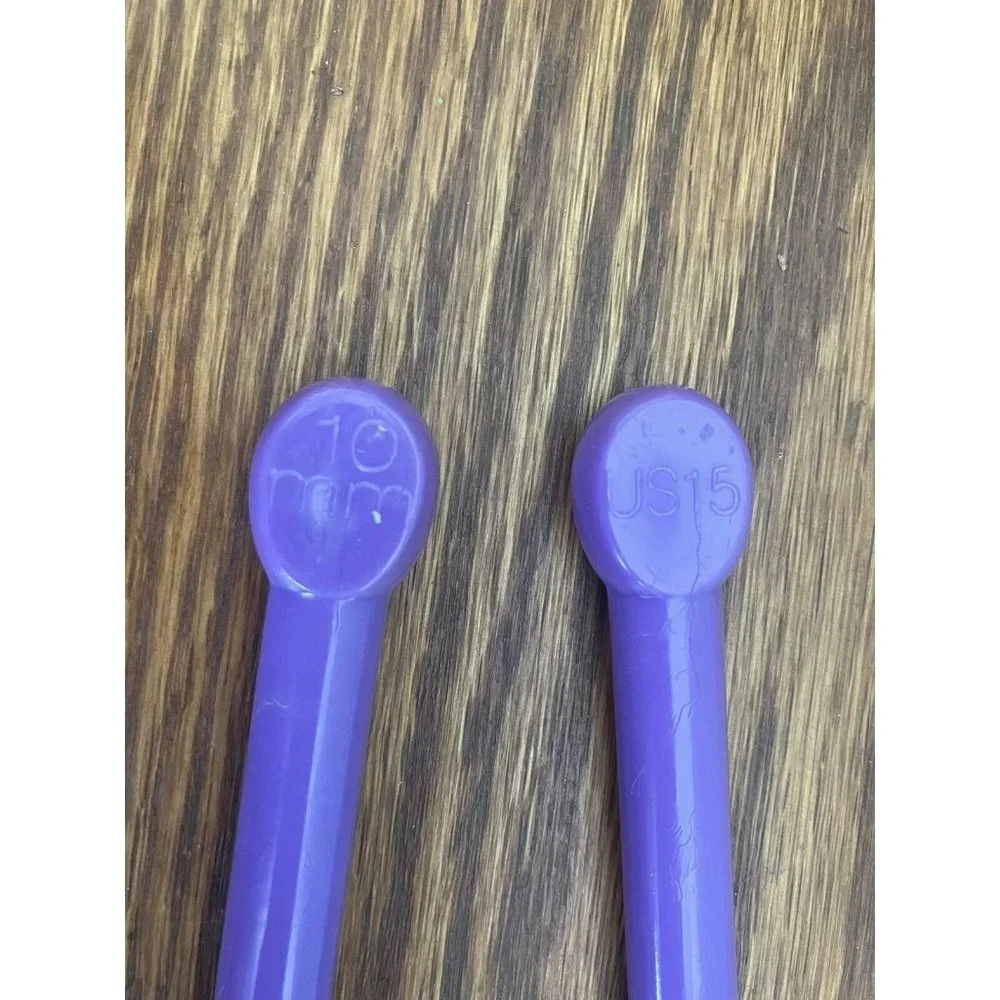 Knitting Needles Purple US 15 10 MM Plastic - Picture 2 of 2